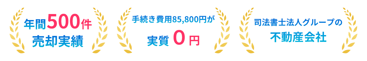 実績：年間500件／手続き費用0円／司法書士法人グループ